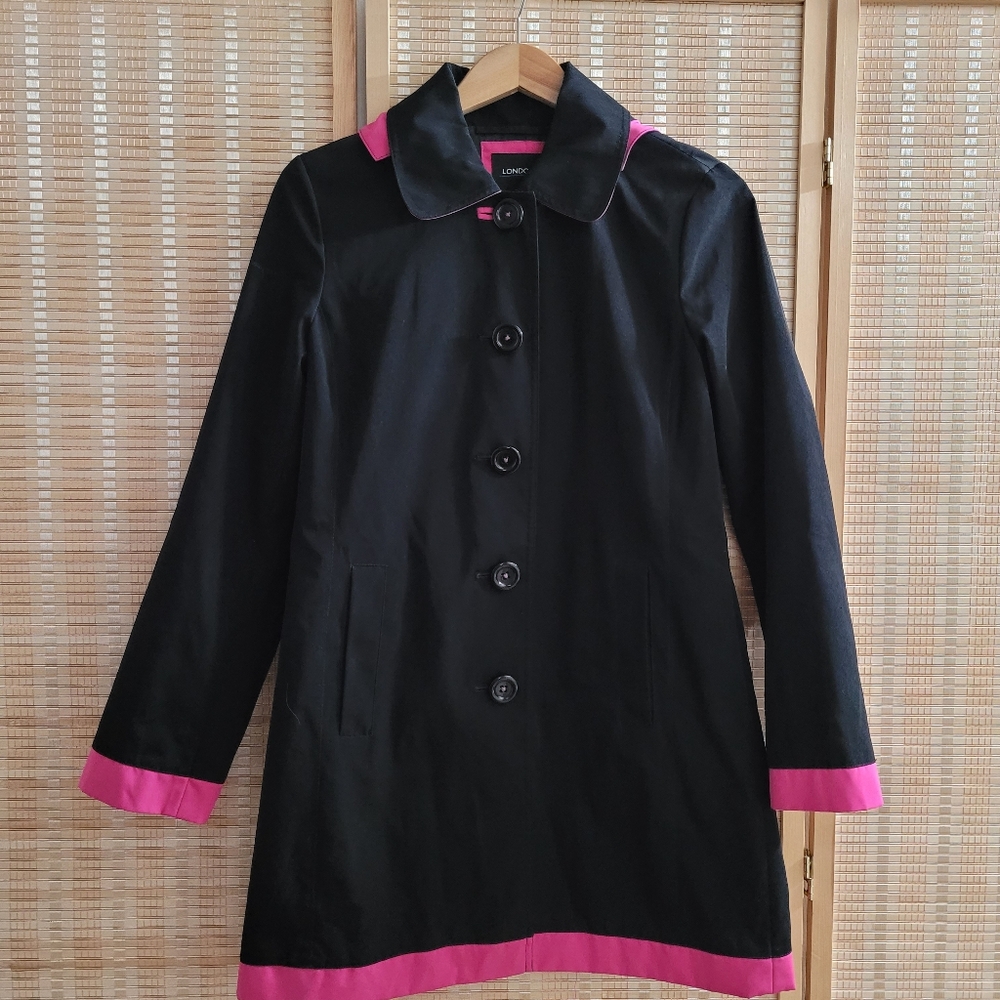London Fog Hooded Raincoat Jacket